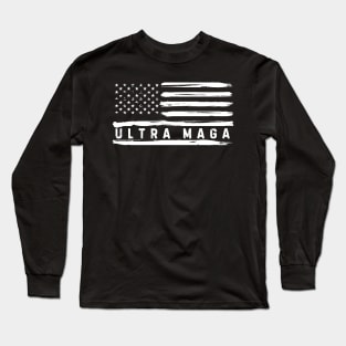 Ultra MAGA American Flag Patriotic Republican Pro Trump 2024 Long Sleeve T-Shirt